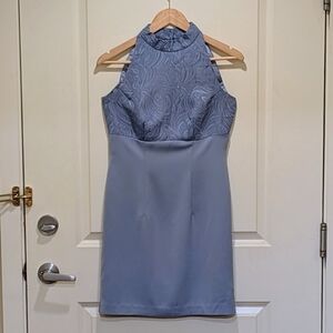 EUC Handmade Vintage S Powder Blue High Collar Dress with Matching Jacket